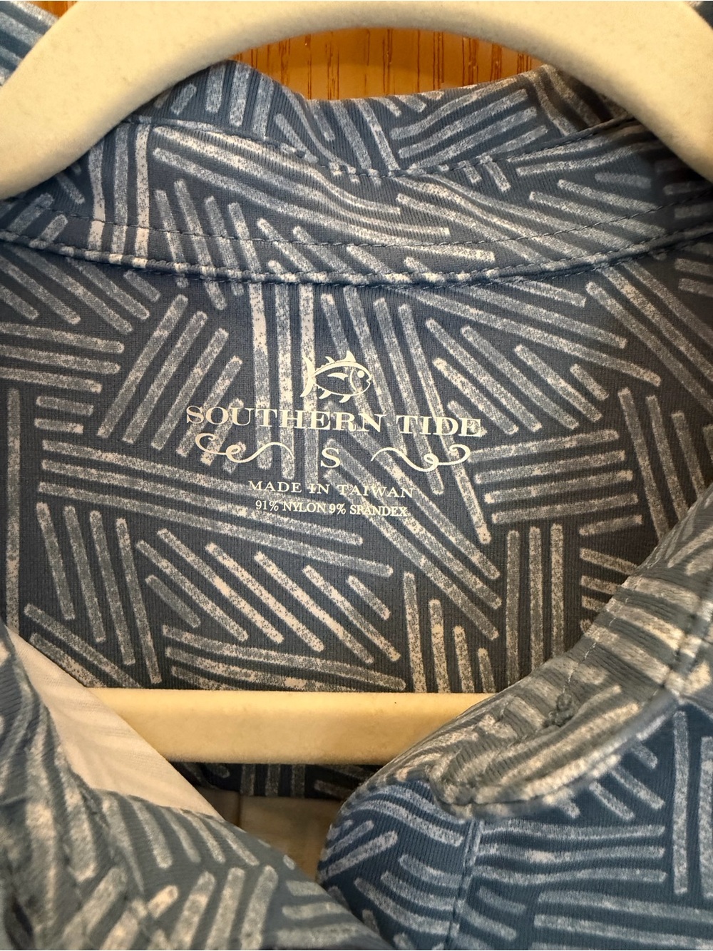 Southern Tide Blue Geometric Midi Shirt Dress - Picture 4 of 5